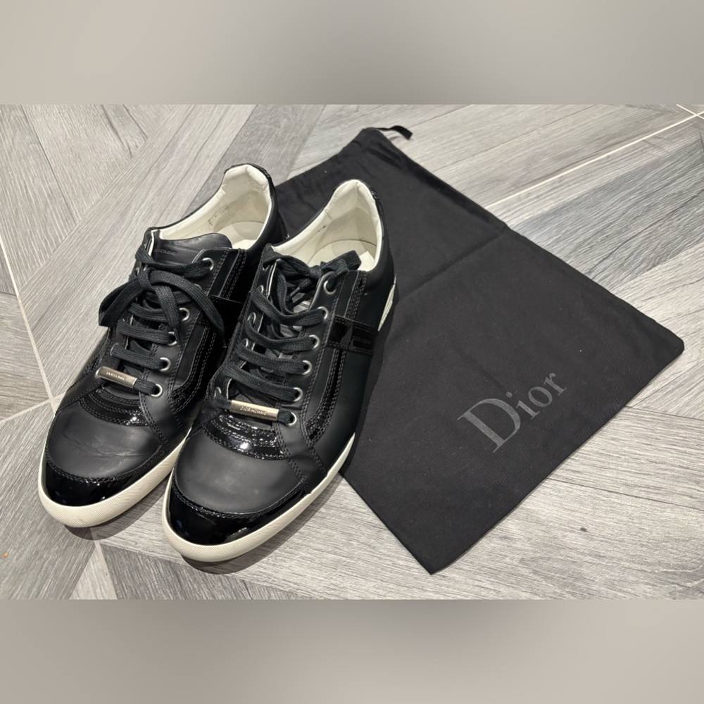Dior Homme Black Patent and Leather Sneaker, FR 41